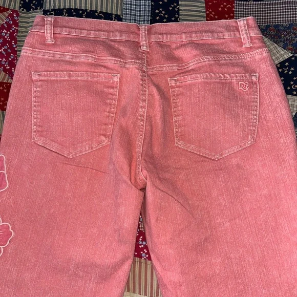 DG2 Pink Floral Embroidered Pants - Picture 2 of 9